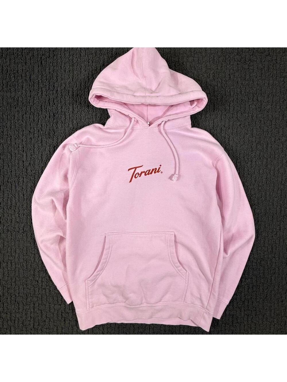 TORANI Pink Red Streetwear Graphic Pullover Hoodie S